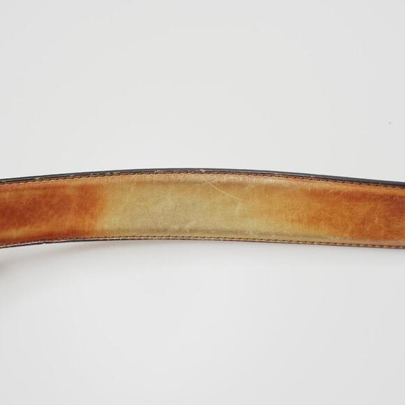 Magnanni Spain Brown Leather Belt Sunburst Ombre Cognac Mens 36 SEE 1510 Unique - Picture 2 of 7